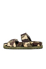 GIA BORGHINI X Pernille Teisbaek Leather Platform Sandal in Classic Camo, view 5, click to view large image.