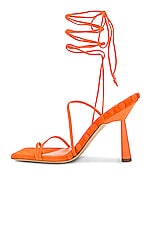 GIA BORGHINI x RHW Tall Lace Up Sandal in Orange, view 5, click to view large image.