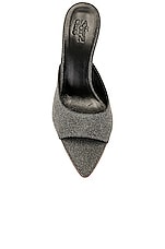 GIA BORGHINI X Pernille Teisbaek Pointed Mule in Anthracite Denim, view 4, click to view large image.