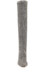 GIA BORGHINI X RHW Knee High Boot in Anthracite Denim, view 4, click to view large image.