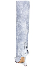 GIA BORGHINI X RHW Folded Knee High Boot in Blue Jeans, view 3, click to view large image.