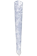 GIA BORGHINI Thigh High Boot in Blue Jeans, view 4, click to view large image.