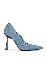 GIA BORGHINI Balantine Pump in Blue Jeans, view 1, click to view large image.
