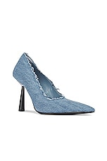 GIA BORGHINI Balantine Pump in Blue Jeans, view 2, click to view large image.
