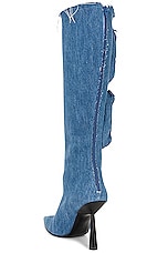 GIA BORGHINI Belvinia Knee High Boot in Blue Jeans, view 3, click to view large image.