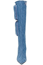 GIA BORGHINI Belvinia Knee High Boot in Blue Jeans, view 4, click to view large image.