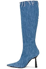 GIA BORGHINI Belvinia Knee High Boot in Blue Jeans, view 5, click to view large image.