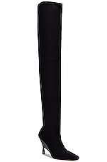 GIA BORGHINI x RHW Over the Knee Boot in Black, view 2, click to view large image.