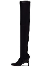 GIA BORGHINI x RHW Over the Knee Boot in Black, view 5, click to view large image.
