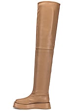 GIA BORGHINI x RHW Above the Knee Flat Boot in Tawny Brown, view 5, click to view large image.
