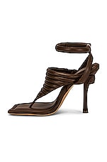 GIA BORGHINI Leather Thong Sandal in Coffee Brown, view 5, click to view large image.
