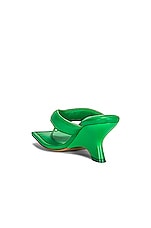 GIA BORGHINI for FWRD Leather Thong Wedge Sandal in Flash Green, view 3, click to view large image.