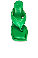 GIA BORGHINI for FWRD Leather Thong Wedge Sandal in Flash Green, view 4, click to view large image.