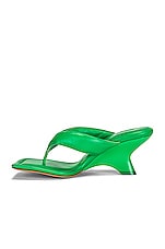 GIA BORGHINI for FWRD Leather Thong Wedge Sandal in Flash Green, view 5, click to view large image.