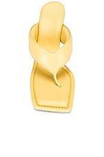 GIA BORGHINI Leather Thong Wedge Sandal in Butter Yellow, view 4, click to view large image.