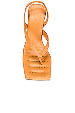 GIA BORGHINI x RHW Thong Wedge Sandal in Orange, view 4, click to view large image.