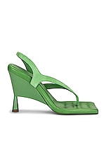 GIA BORGHINI x RHW Thong Wedge Sandal in Light Giada, view 1, click to view large image.