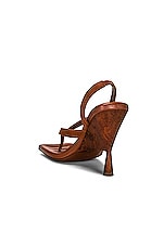GIA BORGHINI x RHW Thong Wedge Sandal in Caramel, view 3, click to view large image.