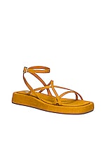 GIA BORGHINI x RHW Strappy Sandal in Light Caramel, view 2, click to view large image.