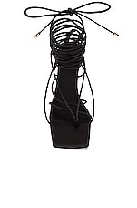 GIA BORGHINI x RHW Tall Lace Up Sandal in Black Matte, view 4, click to view large image.