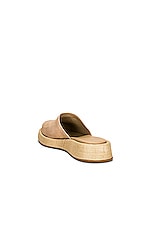 GIA BORGHINI x RHW Suede Slide in Taupe, view 3, click to view large image.