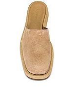 GIA BORGHINI x RHW Suede Slide in Taupe, view 4, click to view large image.