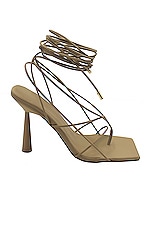 GIA BORGHINI x RHW Tall Lace Up Sandal in Biscotti, view 1, click to view large image.