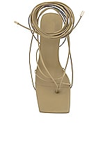 GIA BORGHINI x RHW Tall Lace Up Sandal in Biscotti, view 4, click to view large image.