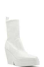 GIA BORGHINI Texan Ankle Boot in Ivory, view 2, click to view large image.
