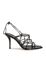 GIA BORGHINI Woven Sandal in Black, view 1, click to view large image.