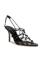 GIA BORGHINI Woven Sandal in Black, view 2, click to view large image.