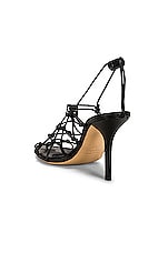 GIA BORGHINI Woven Sandal in Black, view 3, click to view large image.