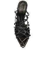 GIA BORGHINI Woven Sandal in Black, view 4, click to view large image.