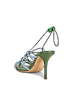 GIA BORGHINI Woven Sandal in Algae Green & Ice Blue, view 3, click to view large image.