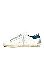 Golden Goose Superstar Sneaker in White & Blue, view 5, click to view large image.