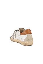 Golden Goose Superstar Sneaker in White & Light Brown, view 3, click to view large image.