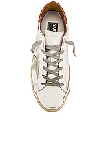 Golden Goose Superstar Sneaker in White & Light Brown, view 4, click to view large image.