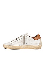Golden Goose Superstar Sneaker in White & Light Brown, view 5, click to view large image.