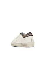 Golden Goose Super Star Shoe in White, Red, & Dark Grey, view 3, click to view large image.