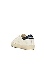 Golden Goose Super Star Shoe in Beige & Night Blue, view 3, click to view large image.
