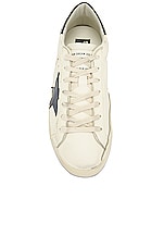 Golden Goose Super Star Shoe in Beige & Night Blue, view 4, click to view large image.