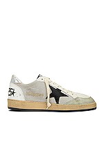 Golden Goose Ball Star Shoe in Light Silver, Black, White, & Silver, view 1, click to view large image.