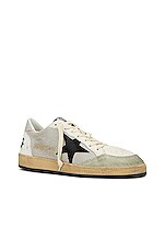 Golden Goose Ball Star Shoe in Light Silver, Black, White, & Silver, view 2, click to view large image.