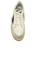 Golden Goose Ball Star Shoe in Light Silver, Black, White, & Silver, view 4, click to view large image.