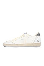 Golden Goose Ball Star Sneaker In White &amp; Grey in White & Grey, view 5, click to view large image.