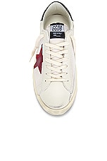 Golden Goose Super Star Leather Star in White, Pomegranate, & Black, view 4, click to view large image.