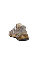 Golden Goose Running Dad Suede Leather Star in Taupe, Silver, & White, view 3, click to view large image.