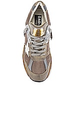 Golden Goose Running Dad Suede Leather Star in Taupe, Silver, & White, view 4, click to view large image.
