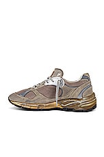 Golden Goose Running Dad Suede Leather Star in Taupe, Silver, & White, view 5, click to view large image.
