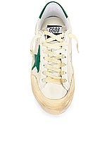 Golden Goose Super Star Nylon And Nappa Leather Star in White, Green, & Ice, view 4, click to view large image.